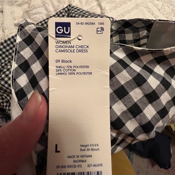 Chic Black and White Gingham Midi Dress - Picture 4 of 4